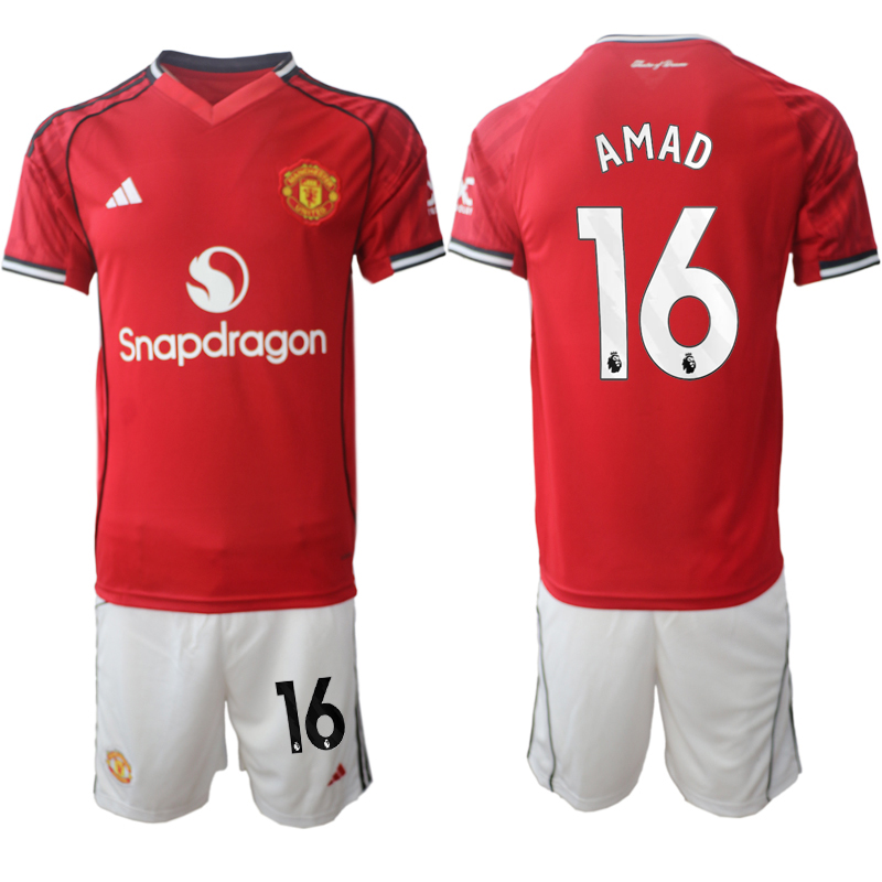 Men 2025-2026 Club Manchester United home Red 16 Soccer Jersey